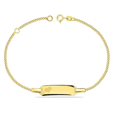 Afbeelding van Juwelier Zwartevalk 9 karaat gouden kinderarmband met graveer plaat 13.175/10 12cm