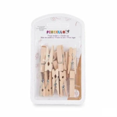 Afbeelding van Klemmen Medium Bruin Hout (24 Stuks)