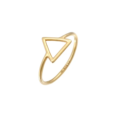 Afbeelding van Elli Triangle GEO Ring goldcoloured, Dames, Maat: 54, Gold coloured