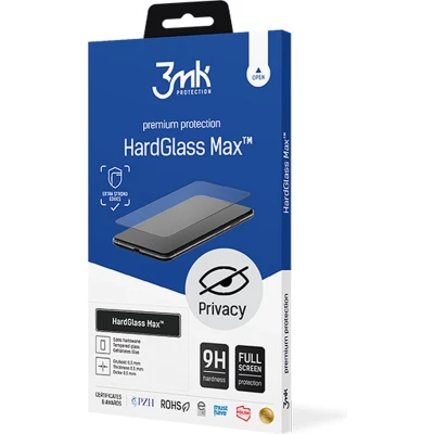 Afbeelding van 3MK HardGlass Max Privacy Sam S24 czarny/zwart, Fullscreen Glas (1 Stuk, Samsung Galaxy S24+), Smartphone beschermfolie, Zwart