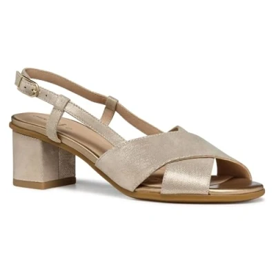 Afbeelding van Geox Aurely Sandalen, Dames, Maat: 39.5, Light gold Schoenen
