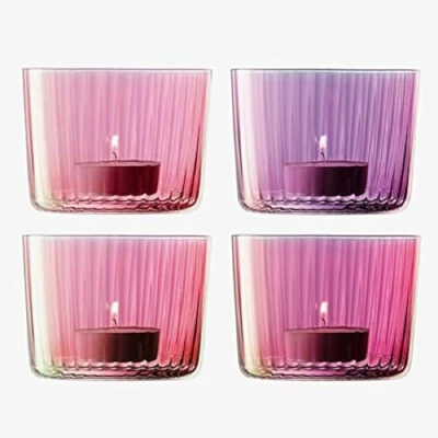 Afbeelding van Theelichthouder L.S.A. Gems Pink 6 cm (Set van 4)
