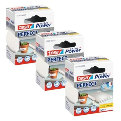 Afbeelding van tesa EXTRA POWER PERFECT 56343 00501 04 Textieltape Wit (l x b) 2.75 m 38 mm 3 stuk(s)
