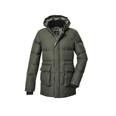 Afbeelding van killtec jongens Gewatteerde parka/parka met capuchon KOW 375 BYS QLTD PRK, dark moss, 164, 42168 000