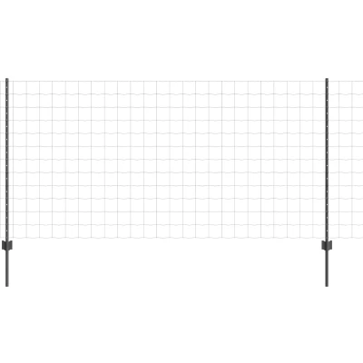 Afbeelding van vidaXL Euro Omheining met 10 U palen Grijs 1,2x10 m Staal