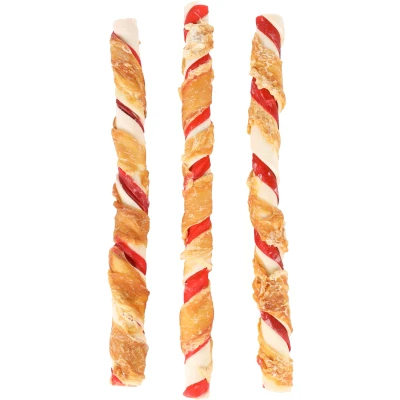 Afbeelding van Flamingo R&#039;hide Snack Honden Staaf Multicolor Met Kip 20mm 28cm 3st 280gr 210730