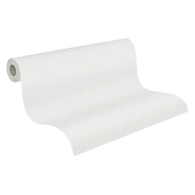 Afbeelding van Leen Bakker Livingwalls Behang Linnenstructuur Wit 53cm X 10,05 M AS379535 Vinyl