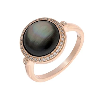 Afbeelding van Orphelia ZR 7367/50 Ring Round Zilver 925 Rosékleurig Zirkonia / Parelmoer Maat 50