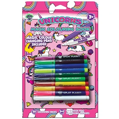 Afbeelding van Splat Planet Magic Målarbok Med Magiska Färgskiftande Pennor Magisk Konst A4 storlek Målarpennor (Enhörning)