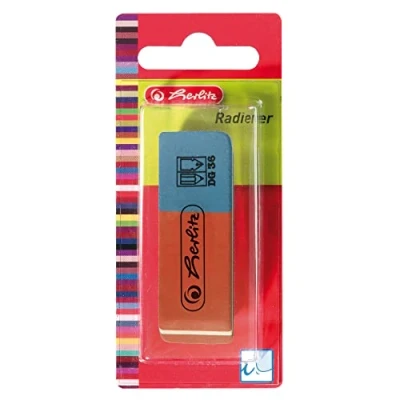 Afbeelding van Herlitz 8685703 gum BR40 rood/blauw 2 stuks