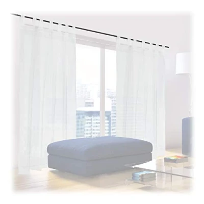 Afbeelding van Relaxdays vitrage kant en klaar lichtdoorlatend 2 stuks glasgordijn inbetweens wit 140x175cm