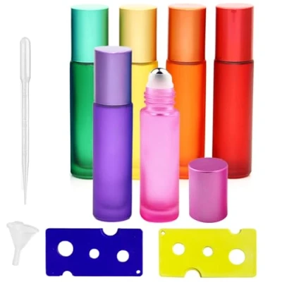 Afbeelding van Rolflessen voor etherische oliën, glazen flessen, roller, 12 stuks flessen 10 ml roll on leeg, A, 1