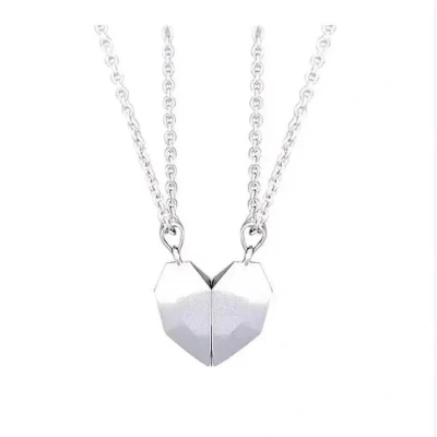 Afbeelding van Kasey Hartjes Ketting Magnetisch Vriendschap Cadeau Vriendschapsketting Voor 2 BFF Koppel Zilverkleurig