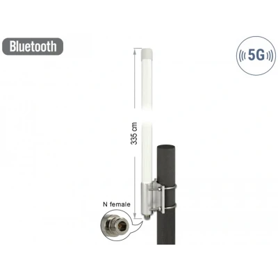 Afbeelding van Delock 5G LTE Antenne N Socket 2,14 2,93 dBi 33,5 cm Rigid Wall en