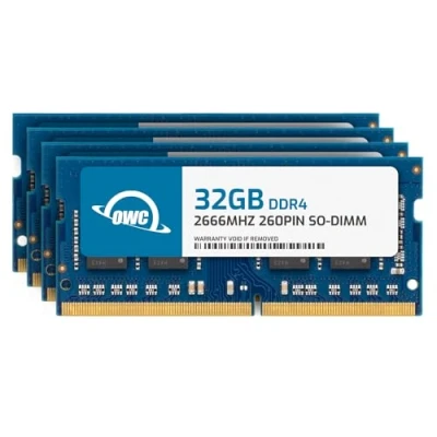 Afbeelding van OWC 128 GB Memory Upgrade Kit 4 x 32 PC21300 DDR4 2666 MHz SO DIMM&#039;s voor 27 inch iMac met Retina 5K (2019 2020) en compatibele pc&#039;s