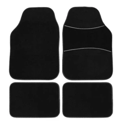 Afbeelding van JVL 01 927SI Universele PVC Backed Tapijt Auto Mat Extreme Set, Zwart/Zilver, 4 Stuks