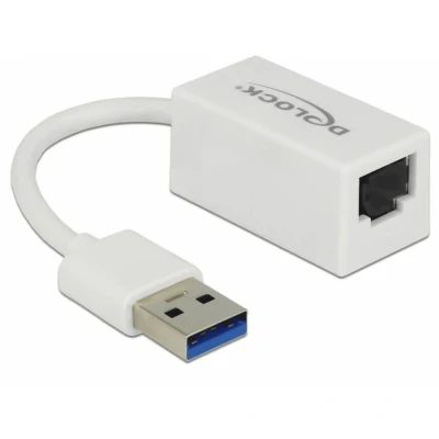 Afbeelding van USB A naar RJ45 Gigabit Ethernet LAN adapter / compact USB3.0 CAT6 wit 0,10 meter