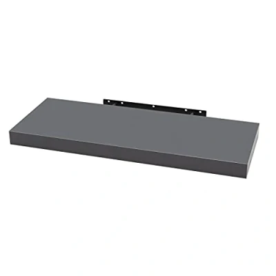 Afbeelding van WOLTU RG9318dgr 1 Stuck Zwevende plank Wandrek CD rek in MDF,Kantoorplank Hangende 80x22.9x3.8cm,Donkergrijs