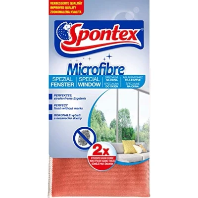 Afbeelding van Spontex Microfibre microvezeldoeken, veelzijdig, absorberend en efficiënt microvezeldoek voor ramen, 1 stuks oranje