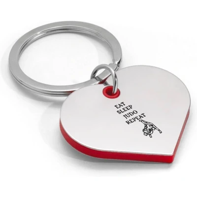 Afbeelding van Akyol eat sleep Judo repeat sleutelhanger hartvorm beste sporter sport cadeautje verrassing