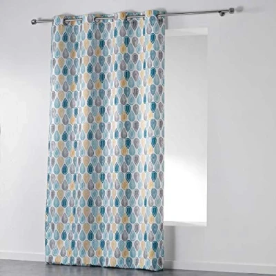 Afbeelding van Douceur d&#039;Intérieur Gordijn met ogen, polyester, wit, 260x140 cm