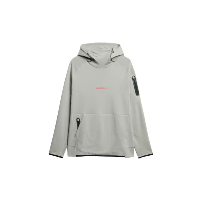 Afbeelding van Superdry Mannen Tech Hoodie met Logo en Losse Pasvorm Donkergrijs Grootte: Xxl