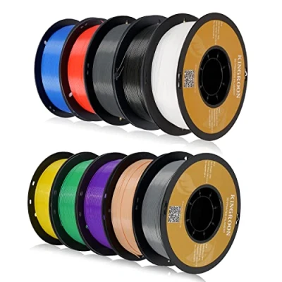 Afbeelding van Kingroon PLA filament voor 3D printer, maatnauwkeurigheid +/ 0,03 mm, spoel van 10 kg, 1,75 zwart, wit, grijs, rood, blauw, groen, geel, huid, paars, zilver