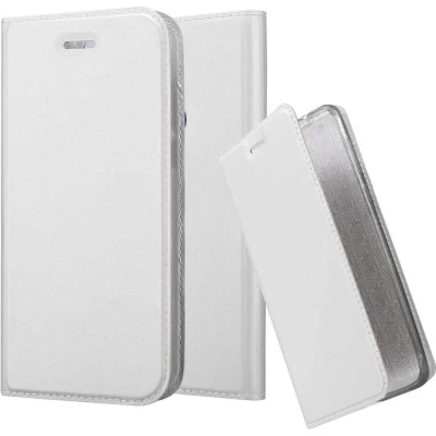 Afbeelding van Cadorabo Hoesje geschikt voor Honor 8 / PREMIUM in CLASSY ZILVER Beschermhoes met magnetische sluiting, standfunctie en kaartvakje Book Case Cover Etui