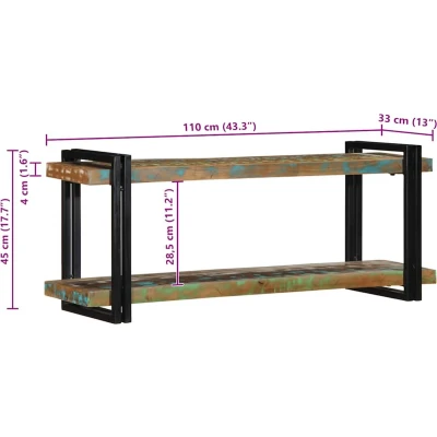 Afbeelding van vidaXL Wandschap massief gerecycled hout meerkleurig