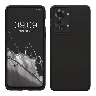 Afbeelding van kwmobile telefoonhoesje geschikt voor OnePlus Nord 2T 5G Hoesje met siliconen coating Smartphone case in mat zwart