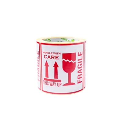 Afbeelding van 100 Fragiele Stickers Deze Kant Omhoog Behandel Met Zorg Grote 10x10CM