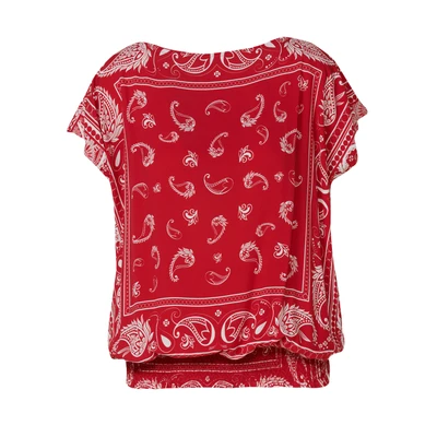 Afbeelding van Koroshi Blouse, Dames, Maat: One Size, Rojo red