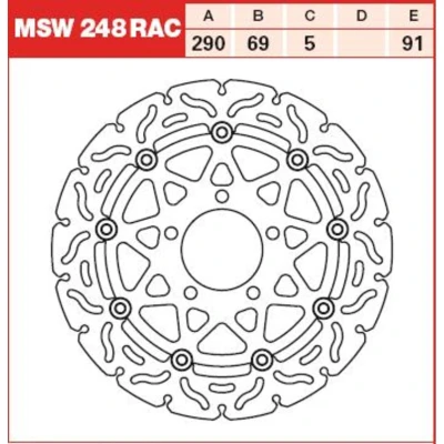 Afbeelding van Remschijf TRW MSW248RAC, 1 Stuk