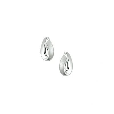 Afbeelding van Oorknoppen Poli/mat Zilver Gerhodineerd Mat Glanzend 13 mm x 7
