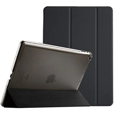 Afbeelding van ProCase iPad 2 3 4 Case, Ultradunne lichte Stand Case met doorzichtige matte achterkant Smart Cover voor 9,7&quot; Apple 2, 3, Black