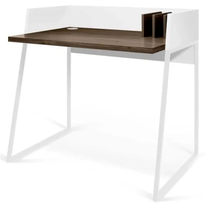 Afbeelding van TEMAHOME Volga bureau hout walnoot en wit, 90 x 60 88 cm