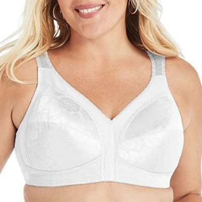 Afbeelding van Playtex Womens Secrets Love My Curves Signature Bloemen Onderdraad Volledige Dekking BH Us4422, Wit, 80C