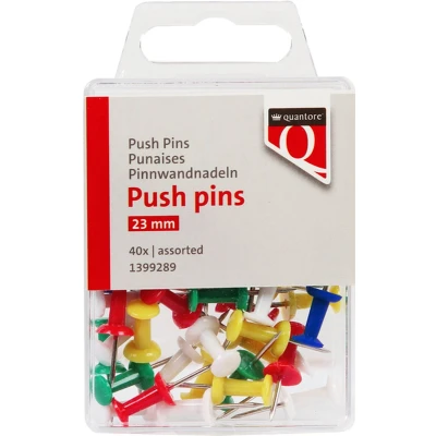 Afbeelding van Push pins quantore 40 stuks assorti