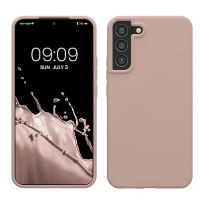 Afbeelding van kwmobile telefoonhoesje geschikt voor Samsung Galaxy S22 Plus Hoesje met siliconen coating Smartphone case in mat oudroze