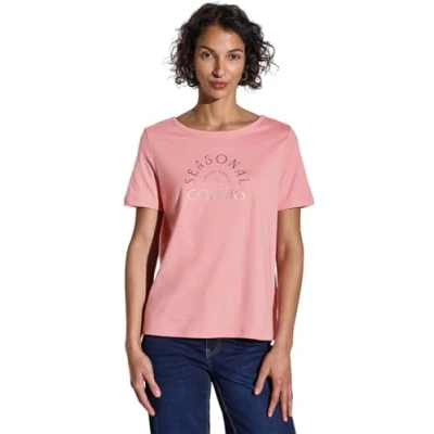 Afbeelding van Street One MIT Wording Tshirt print, Dames, Maat: 40, Rosa