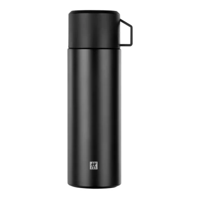 Afbeelding van Zwilling Thermosfles, geïntegreerde beker, thermokan, dubbelwandige isolatie, 1 l, hoogte: 28, cm, zwart