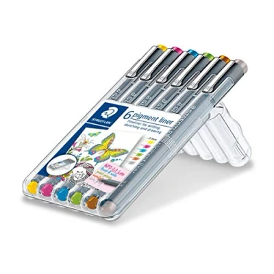 Afbeelding van Fineliner Staedtler Pigment 308 0,3mm set à 6 kleuren