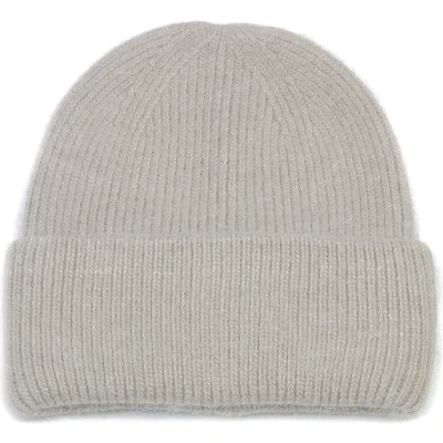 Afbeelding van taupe wollen wintermuts voor dames one size beanie met brede rand wol en acryl STUDIO Ivana