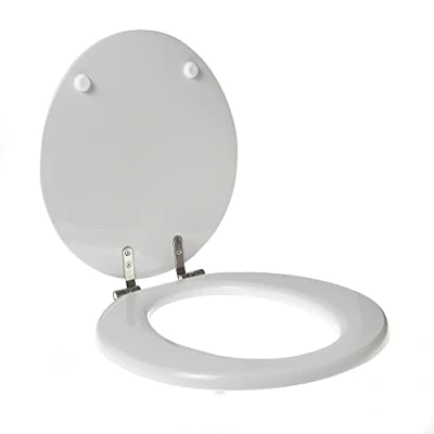 Afbeelding van wc bril van hout gecoat met polyester voor ideale standaard SMALL wit EURO ritssluiting chroom sedile ass