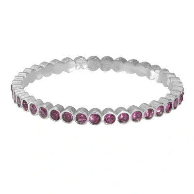 Afbeelding van Small Circle Stone Fuchsia iXXXi Vulring 2 mm Zilver 18