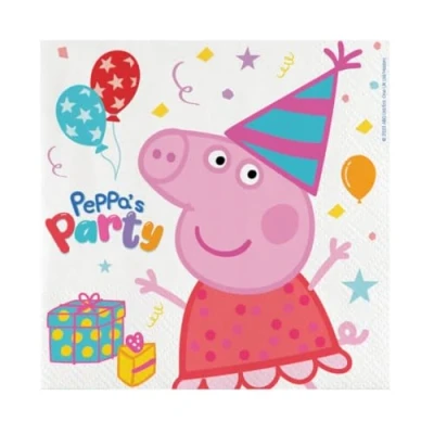 Afbeelding van BeenSmile, PEPPA PIG servetten, 33 cm, papieren feestartikelen, feesten, vieringen en kinderverjaardagen, 20 stuks, cm
