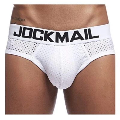 Afbeelding van JOCKMAIL Sexy Heren Ondergoed Slips Mesh Comfortabele Shorts Mannelijke Slipje, Wit, L