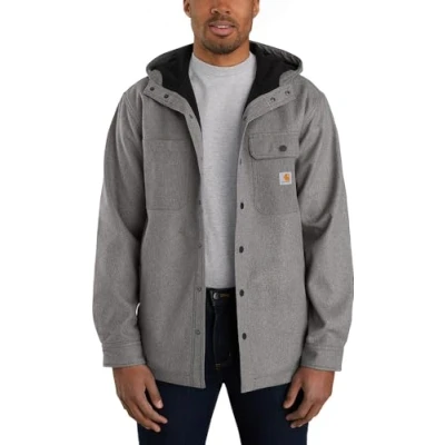 Afbeelding van Carhartt Rain Defender Zwaargewicht shirt met capuchon voor heren, relaxte pasvorm, Jac, OILED Walnoot Heather, S