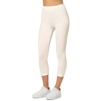 Afbeelding van Merry Style MS MS10 199 LE Dames Capri Leggings Sport Vrijetijdsbroek 3/4 Lengte Katoen Sporbroek Yogabroek Ecru XS