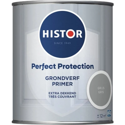 Afbeelding van Histor Perfect Protection Grondverf Primer Verf voor Buiten Weerbestendige Houtverf met UV bescherming Ideaal Deuren en Kozijnen Grijs 0.75 L